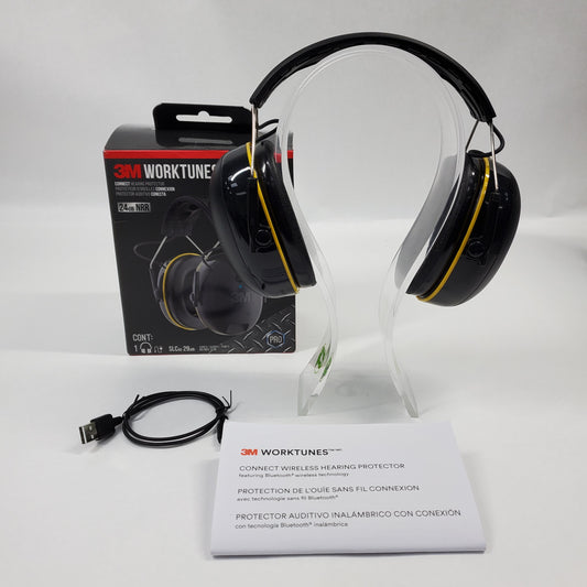New 3M Work Tunes Connect Hearing Protector Black 90543