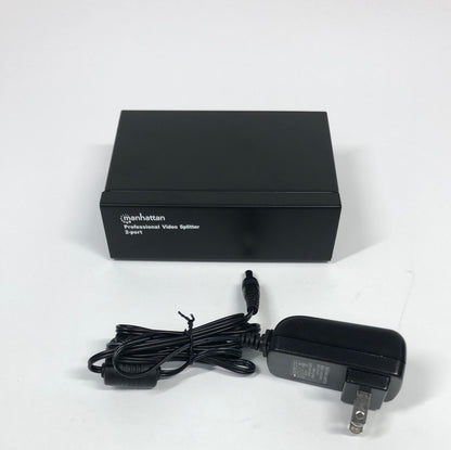 Lot of 2 Manhattan 2 Port Professional Video Splitter 207331 with Power Cable
