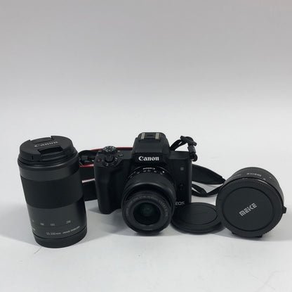 Canon EOS M50 24.1 Mirrorless Camera With EFM 55-200mm F4.6-5.6 and 15-45mm