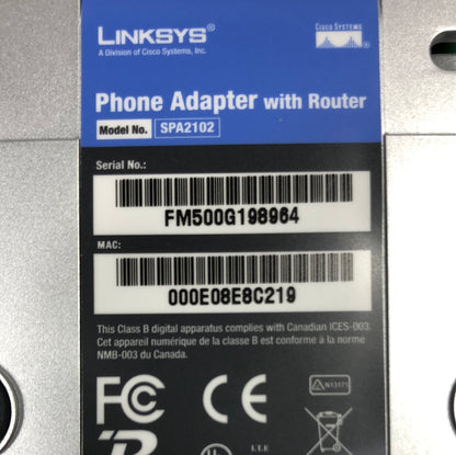 Linksys Phone adapter Phone adapter with Router SPA2102