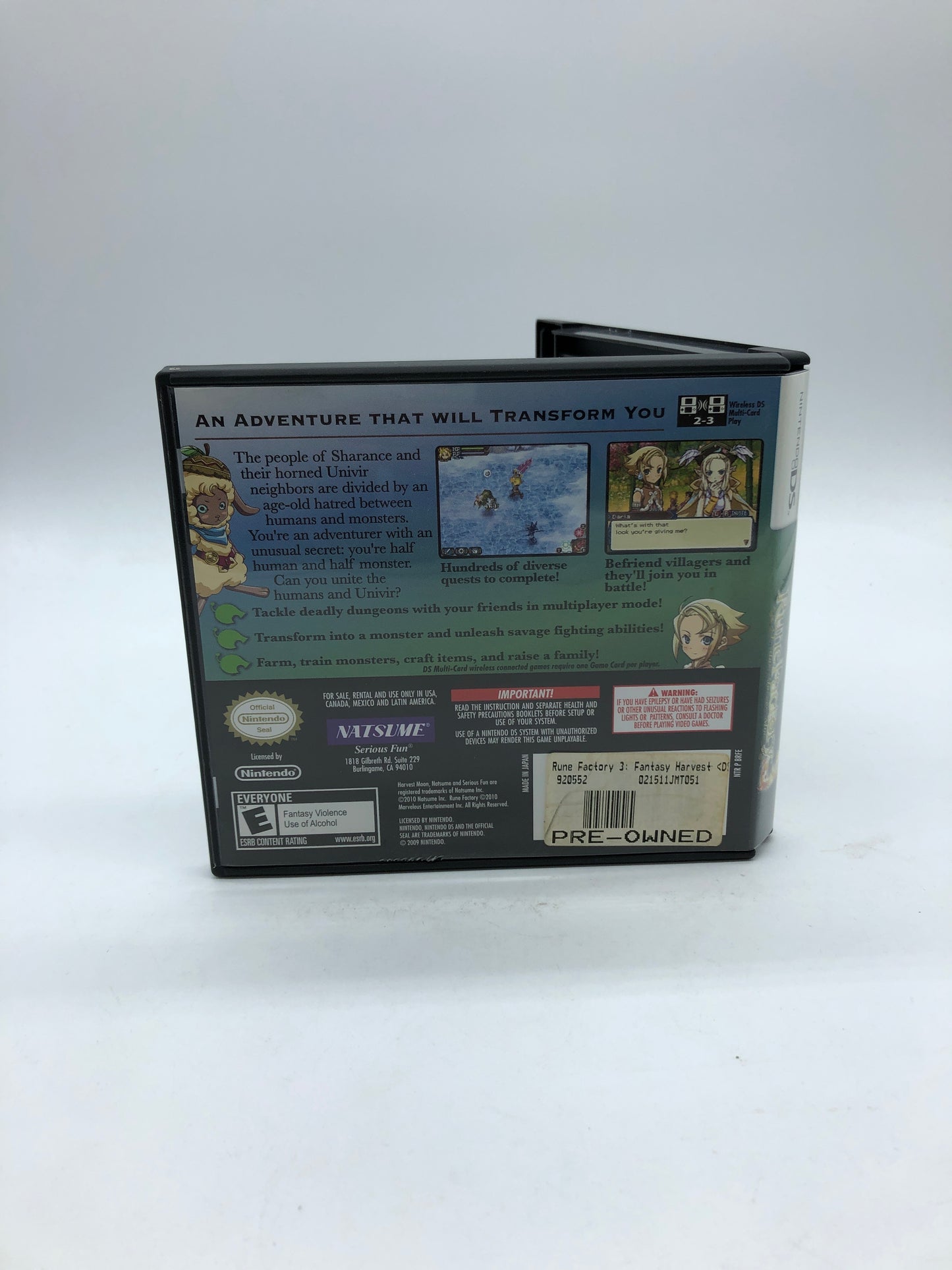 Rune Factory 3: A Fantasy Harvest Moon (Nintendo DS, 2010)