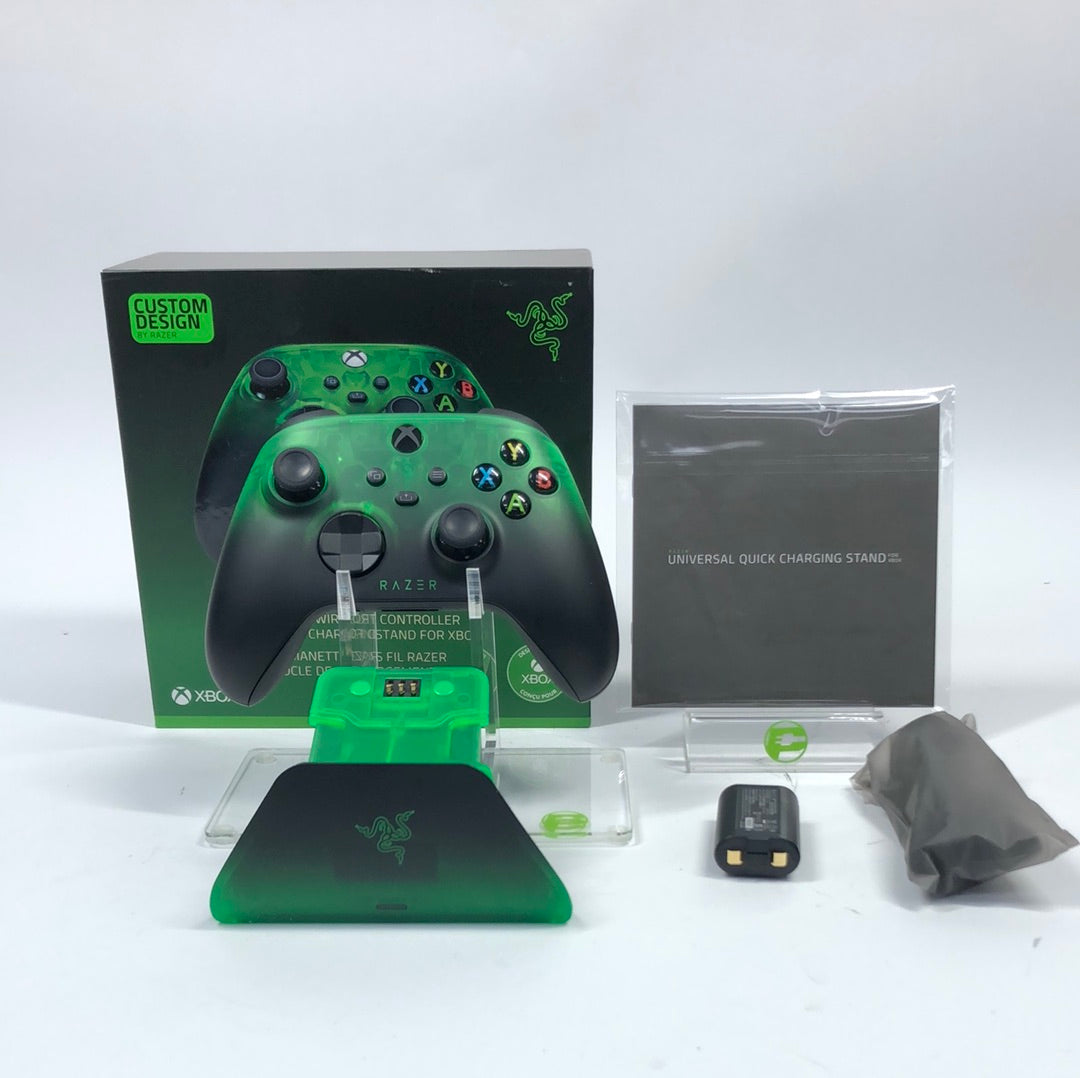 New Razer Xbox Series X|S/One Wireless Controller Quick Charging Stand Black/Green