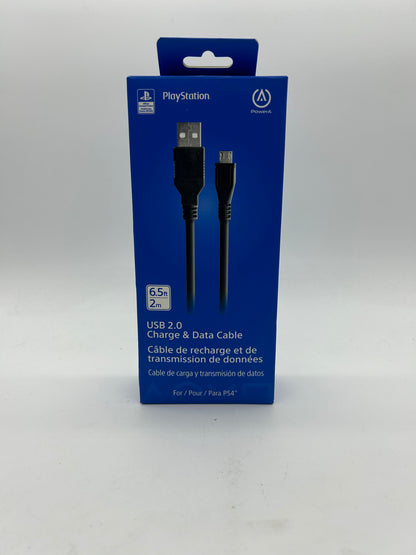 New PowerA USB 2.0 Charge and Data Cable Black For Playstation