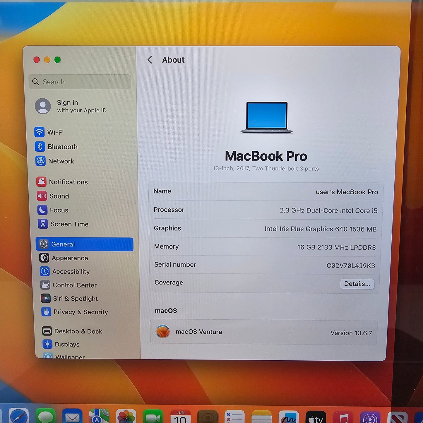 Broken 2017 Apple MacBook Pro 13" i5-7360U 2.3GHz 16GB RAM 512GB SSD A1708