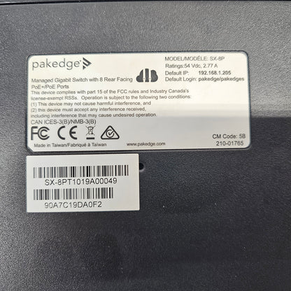 Pakedge SE Series 8 Port PoE+ Managed Switch SX-8P