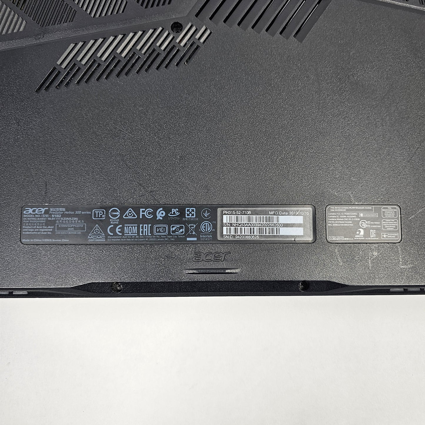 Acer Predator Helios 300 PH315-52-710B 15.6" i7-9750H 2.6GHz 16GB RAM 512GB
